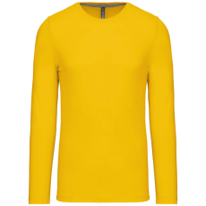 KARIBAN Férfi kereknyakú hosszú ujjú pamut póló, Kariban KA359, Yellow-2XL