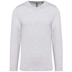 KARIBAN Férfi kereknyakú hosszú ujjú póló, Kariban KA359, Ash Heather-2XL