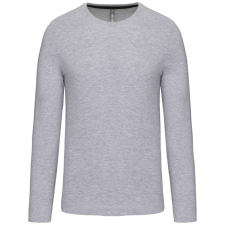 KARIBAN Férfi kereknyakú hosszú ujjú póló, Kariban KA359, Oxford Grey-XL férfi póló
