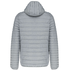 KARIBAN Férfi meleg és ultrakönnyű kapucnis bélelt kabát , Kariban KA6110, Marl Silver-XL