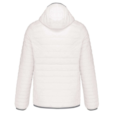 KARIBAN Férfi meleg és ultrakönnyű kapucnis bélelt kabát , Kariban KA6110, White-3XL