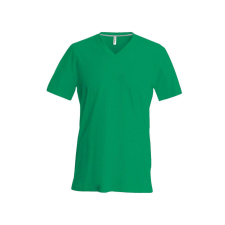 KARIBAN Férfi oldalvarrott V-nyakú rövid ujjó póló, Kariban KA357, Kelly Green-XL férfi póló