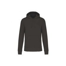 KARIBAN Férfi organikus kapucnis pulóver, Kariban KA4027, Dark Grey-M férfi pulóver, kardigán