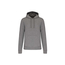 KARIBAN Férfi organikus kapucnis pulóver, Kariban KA4027, Grey Heather-M férfi pulóver, kardigán