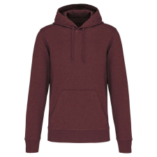 KARIBAN Férfi organikus kapucnis pulóver, Kariban KA4027, Wine Heather-4XL férfi pulóver, kardigán