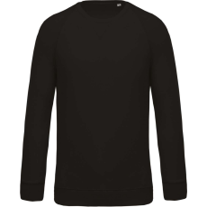 KARIBAN Férfi organikus környakas raglános pulóver, Kariban KA480, Black-S