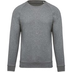 KARIBAN Férfi organikus környakas raglános pulóver, Kariban KA480, Grey Heather-2XL