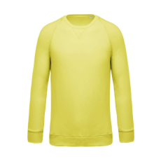 KARIBAN Férfi organikus környakas raglános pulóver, Kariban KA480, Lemon Yellow-2XL