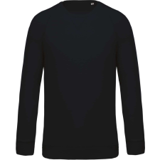 KARIBAN Férfi organikus környakas raglános pulóver, Kariban KA480, Navy-XL férfi pulóver, kardigán