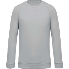 KARIBAN Férfi organikus környakas raglános pulóver, Kariban KA480, Snow Grey-2XL