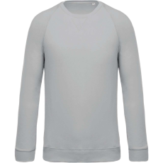 KARIBAN Férfi organikus környakas raglános pulóver, Kariban KA480, Snow Grey-M