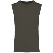 KARIBAN Férfi organikus széles vállú ujjatlan póló, Kariban KA3022IC, Dark Khaki-2XL munkaruha