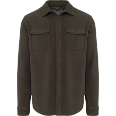 KARIBAN Férfi polár felső sherpa béléssel, Kariban KA582, Dark Khaki/Storm Grey-L