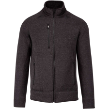 KARIBAN Férfi poliészter cipzáras dzseki, Kariban KA9106, Dark Grey Melange-XL férfi pulóver, kardigán
