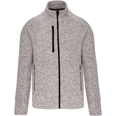 KARIBAN Férfi poliészter cipzáras dzseki, Kariban KA9106, Light Grey Mélange-4XL
