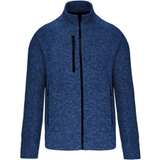 KARIBAN Férfi poliészter cipzáras dzseki, Kariban KA9106, Light Royal Blue Mélange-M férfi pulóver, kardigán