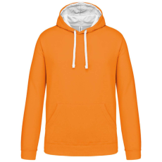 KARIBAN Férfi pulóver kontrasztos bélésű kapucnival, Kariban KA446, Orange/White-S