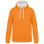 KARIBAN Férfi pulóver kontrasztos bélésű kapucnival, Kariban KA446, Orange/White-S