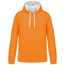 KARIBAN Férfi pulóver kontrasztos bélésű kapucnival, Kariban KA446, Orange/White-XS férfi pulóver, kardigán