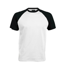 KARIBAN Férfi raglán ujjú kétszínű baseball póló, Kariban KA330, White/Black-S férfi póló