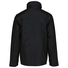 KARIBAN Férfi rejtett kapucnis kabát levehető ujjakkal, Kariban KA693, Black-XL férfi kabát, dzseki