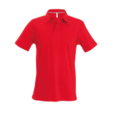 KARIBAN férfi rövid ujjú galléros piké póló KA241, Red-XL férfi póló
