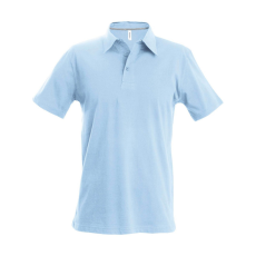KARIBAN férfi rövid ujjú galléros piké póló KA241, Sky Blue-XL