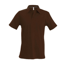 KARIBAN Férfi rövid ujjú galléros piké póló, Kariban KA241, Chocolate-3XL