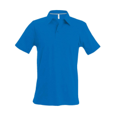 KARIBAN Férfi rövid ujjú galléros piké póló, Kariban KA241, Light Royal Blue-M