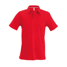 KARIBAN Férfi rövid ujjú galléros piké póló, Kariban KA241, Red-2XL