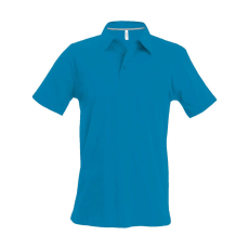 KARIBAN Férfi rövid ujjú galléros piké póló, Kariban KA241, Tropical Blue-4XL