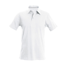 KARIBAN Férfi rövid ujjú galléros piké póló, Kariban KA241, White-3XL férfi póló