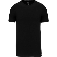 KARIBAN férfi rövid ujjú környakas sztreccs póló KA3012, Black-L férfi póló