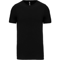 KARIBAN Férfi rövid ujjú környakas sztreccs póló, Kariban KA3012, Black-L