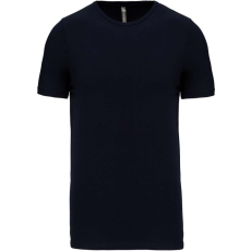 KARIBAN Férfi rövid ujjú környakas sztreccs póló, Kariban KA3012, Navy-3XL