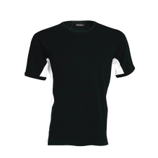 KARIBAN Férfi rövid ujjú - TIGER - kétszínű póló, Kariban KA340, Black/White-3XL férfi póló