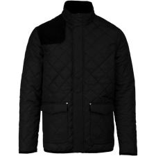 KARIBAN férfi steppelt kabát KA6126, Black/Black-3XL férfi kabát, dzseki