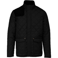 KARIBAN Férfi steppelt kabát, Kariban KA6126, Black/Black-3XL férfi kabát, dzseki