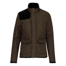 KARIBAN Férfi steppelt kabát, Kariban KA6126, Mossy Green/Black-3XL