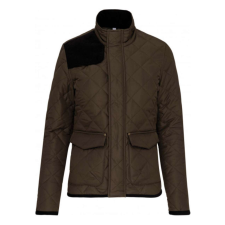 KARIBAN Férfi steppelt kabát, Kariban KA6126, Mossy Green/Black-S férfi kabát, dzseki