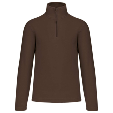 KARIBAN galléros, 1/4 cipzáras mikropolár pulóver KA912, Chocolate-4XL férfi pulóver, kardigán