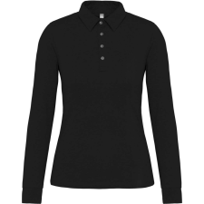 KARIBAN galléros Női hosszú ujjú jersey póló KA265, Black-XL női póló