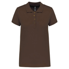 KARIBAN galléros Női piké póló, rövid ujjú KA255, Chocolate-3XL női póló