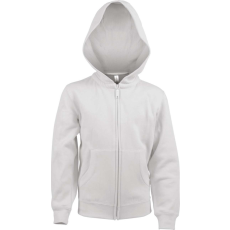 KARIBAN Gyermek cipzáras kapucnis pulóver, Kariban KA455, White-6/8