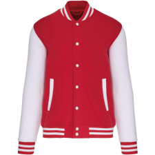 KARIBAN Gyermek patentos dzseki csíkos szélekkel, Kariban KA498, Red/White-12/14 gyerek pulóver, kardigán