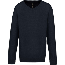 KARIBAN Gyermek V-nyakú pulóver, Kariban KA9109, Navy-10/12