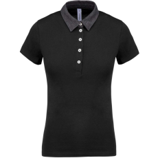 KARIBAN KA261 LADIES' TWO-TONE JERSEY POLO SHIRT M