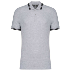 KARIBAN KA272 MEN&- 039;S 2 STRIPED SHORT SLEEVED POLOSHIRT S