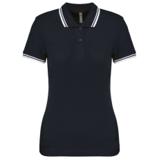 KARIBAN KA273 LADIE&- 039;S 2 STRIPED SHORT SLEEVED POLOSHIRT 2XL