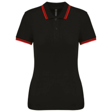 KARIBAN KA273 LADIE&- 039;S 2 STRIPED SHORT SLEEVED POLOSHIRT 2XL női póló